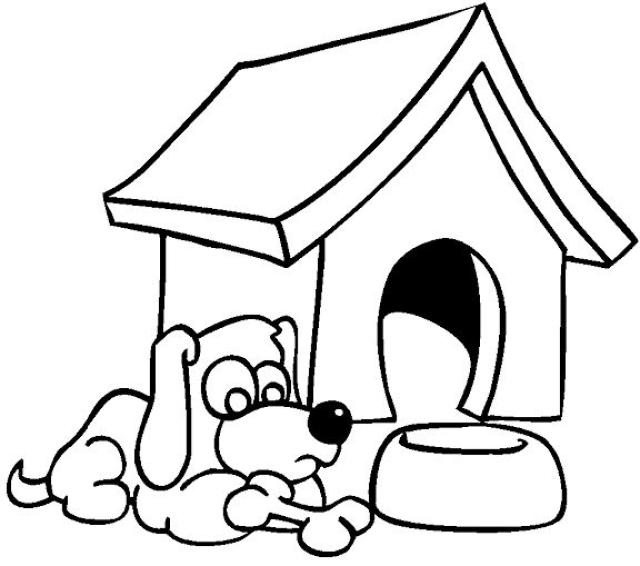 Dibujo para colorear: Caseta del perro (Edificios y Arquitectura) #62342 - Dibujos para Colorear e Imprimir Gratis