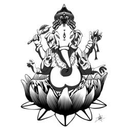 Dibujo para colorear: Mitología hindú: Ganesh (Dioses y diosas) #97013 - Dibujos para Colorear e Imprimir Gratis
