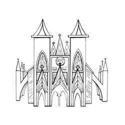 Dibujo para colorear: Iglesia (Edificios y Arquitectura) #64263 - Dibujos para Colorear e Imprimir Gratis