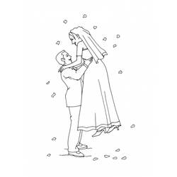 Dibujo para colorear: Matrimonio (Fiestas y ocasiones especiales) #56050 - Dibujos para Colorear e Imprimir Gratis