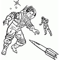 Dibujo para colorear: Astronauta (Ocupaciones) #87694 - Dibujos para Colorear e Imprimir Gratis