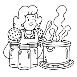 Dibujo para colorear: Cocinero / Cocinera (Ocupaciones) #91771 - Dibujos para Colorear e Imprimir Gratis