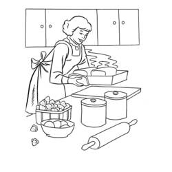 Dibujo para colorear: Cocinero / Cocinera (Ocupaciones) #91841 - Dibujos para Colorear e Imprimir Gratis