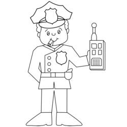 Dibujo para colorear: Oficial de policia (Ocupaciones) #105369 - Dibujos para Colorear e Imprimir Gratis