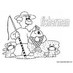Dibujo para colorear: Pescador (Ocupaciones) #104044 - Dibujos para Colorear e Imprimir Gratis
