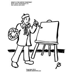 Dibujo para colorear: Pintor (Ocupaciones) #104382 - Dibujos para Colorear e Imprimir Gratis