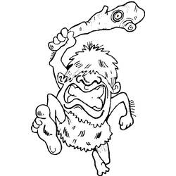 Dibujo para colorear: Hombre prehistórico (Personajes) #150164 - Dibujos para Colorear e Imprimir Gratis