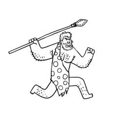 Dibujo para colorear: Hombre prehistórico (Personajes) #150416 - Dibujos para Colorear e Imprimir Gratis