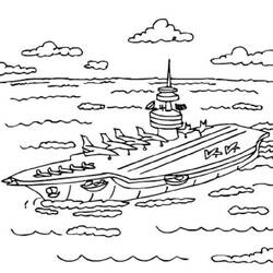 Dibujo para colorear: Aircraft carrier (Transporte) #137863 - Dibujos para Colorear e Imprimir Gratis