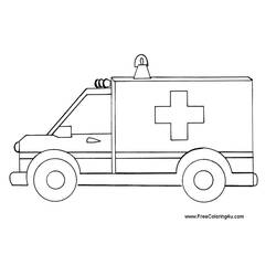 Dibujo para colorear: Ambulance (Transporte) #136874 - Dibujos para Colorear e Imprimir Gratis