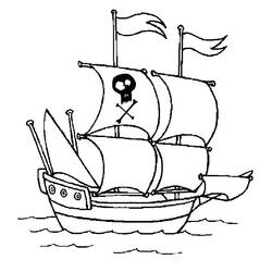 Dibujo para colorear: Pirate ship (Transporte) #138204 - Dibujos para Colorear e Imprimir Gratis