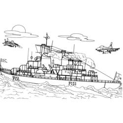 Dibujo para colorear: Warship (Transporte) #138470 - Dibujos para Colorear e Imprimir Gratis