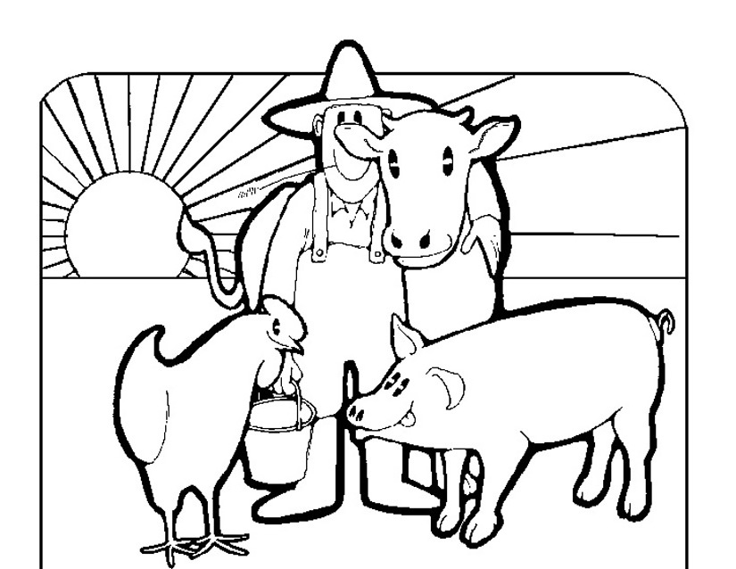 Dibujo para colorear: Animales de granja (Animales) #21495 - Dibujos para colorear