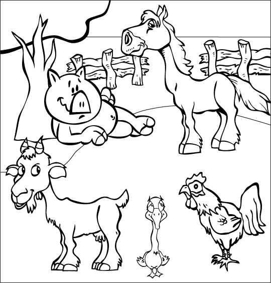 Dibujo para colorear: Animales de granja (Animales) #21499 - Dibujos para Colorear e Imprimir Gratis