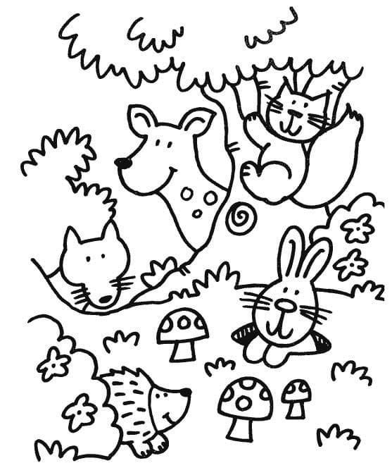 Dibujo gratuito Animales del Bosque #192069 de la coleccion Animales para imprimir