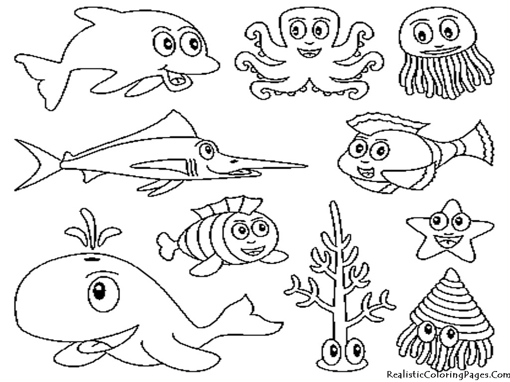 Dibujo para colorear: Animales marinos (Animales) #22071 - Dibujos para colorear