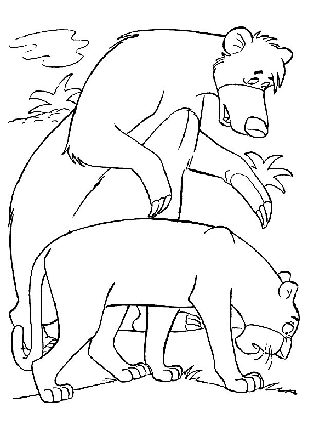 Dibujo para colorear: Animales salvajes / de la selva (Animales) #21218 - Dibujos para colorear