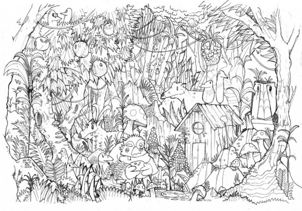Dibujo para colorear: Animales salvajes / de la selva (Animales) #21245 - Dibujos para colorear