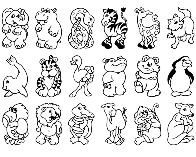 Dibujos de Animales salvajes / de la selva (Animales) para colorear –  Páginas imprimibles gratis