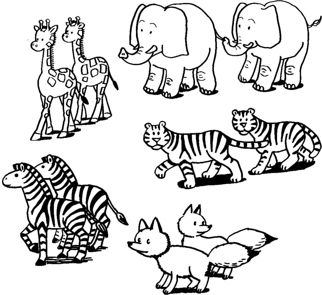 Dibujo para colorear: Animales salvajes / de la selva (Animales) #21314 - Dibujos para colorear