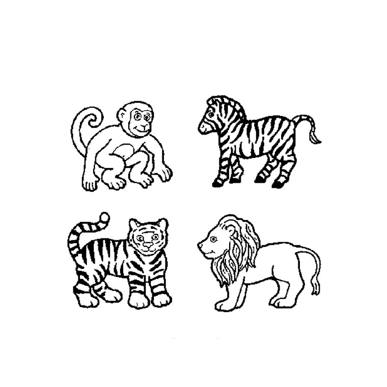 Dibujo para colorear: Animales salvajes / de la selva (Animales) #21345 - Dibujos para colorear