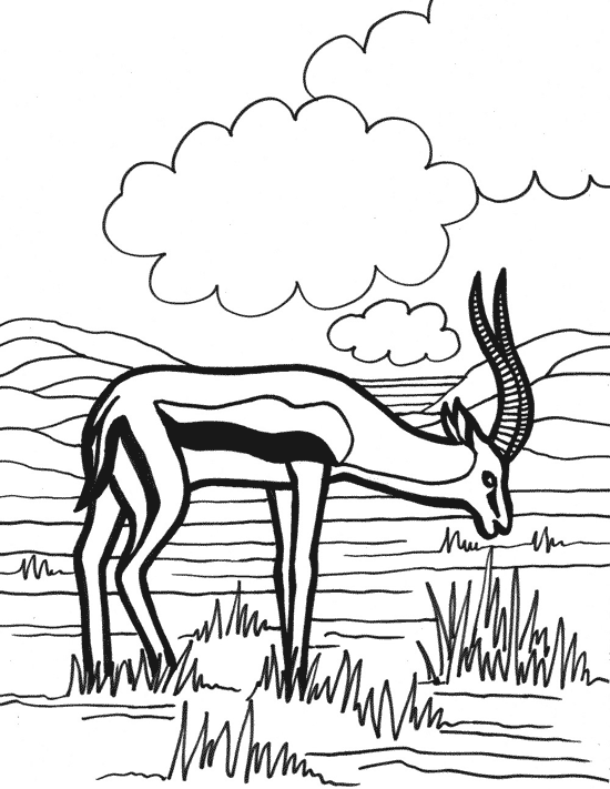 Dibujo para colorear: Antílope (Animales) #22608 - Dibujos para colorear