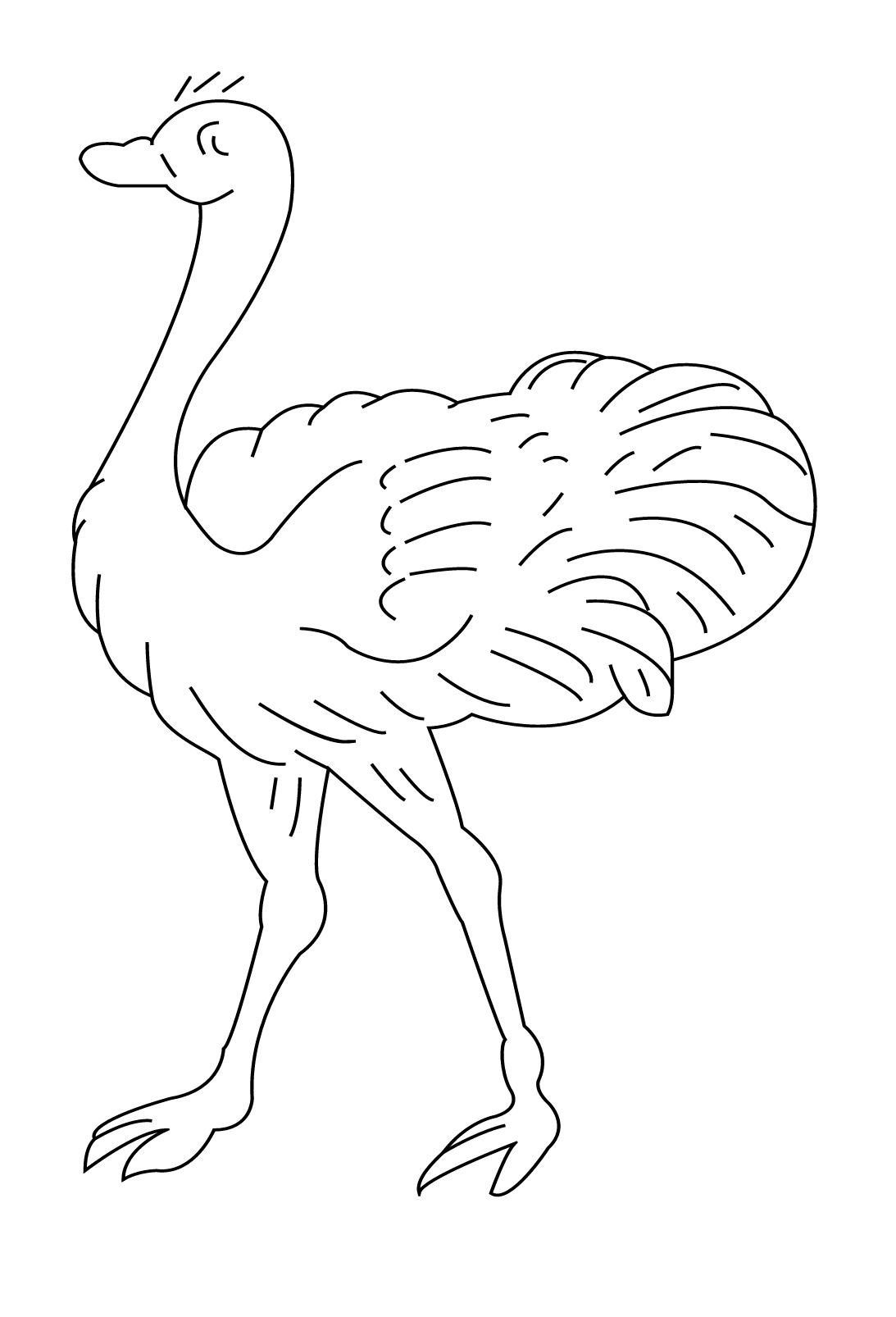 Dibujo para colorear: Avestruz (Animales) #684 - Dibujos para Colorear e Imprimir Gratis