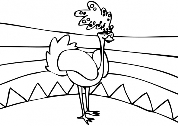 Dibujo para colorear: Avestruz (Animales) #720 - Dibujos para Colorear e Imprimir Gratis