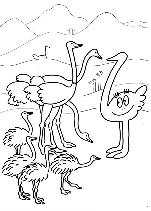 Dibujo para colorear: Avestruz (Animales) #722 - Dibujos para Colorear e Imprimir Gratis