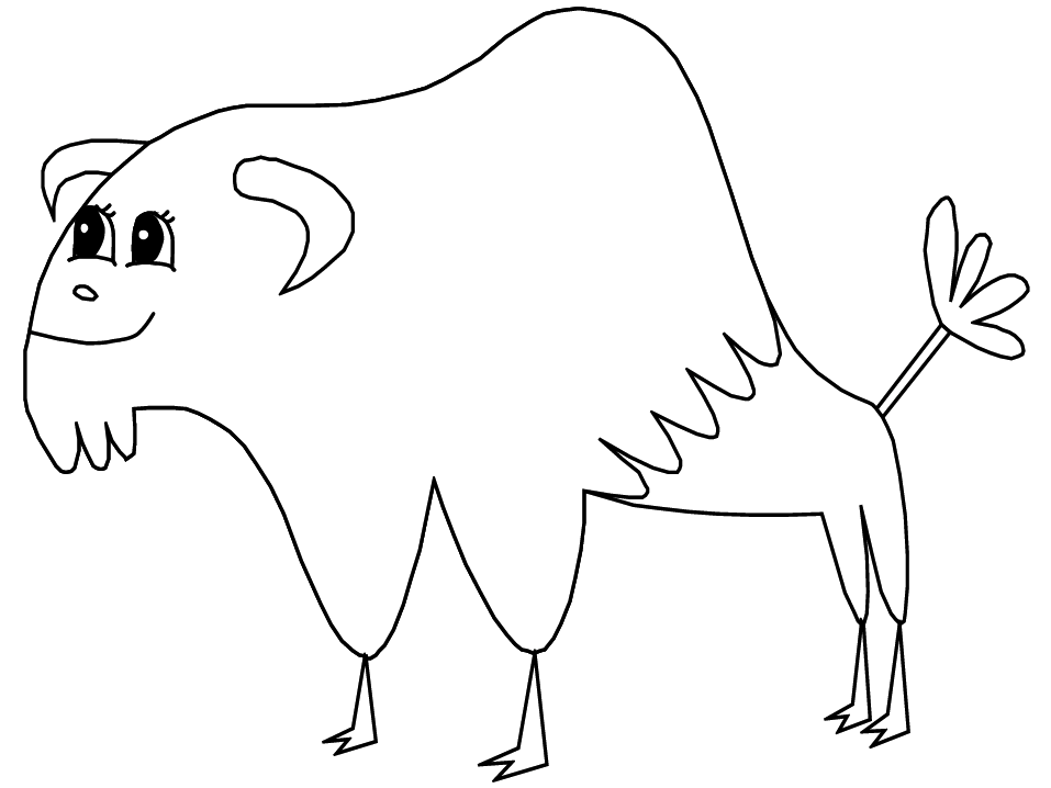 Dibujo para colorear: Bisonte (Animales) #1198 - Dibujos para colorear
