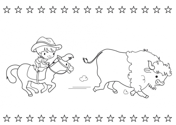 Dibujo para colorear: Bisonte (Animales) #1220 - Dibujos para colorear
