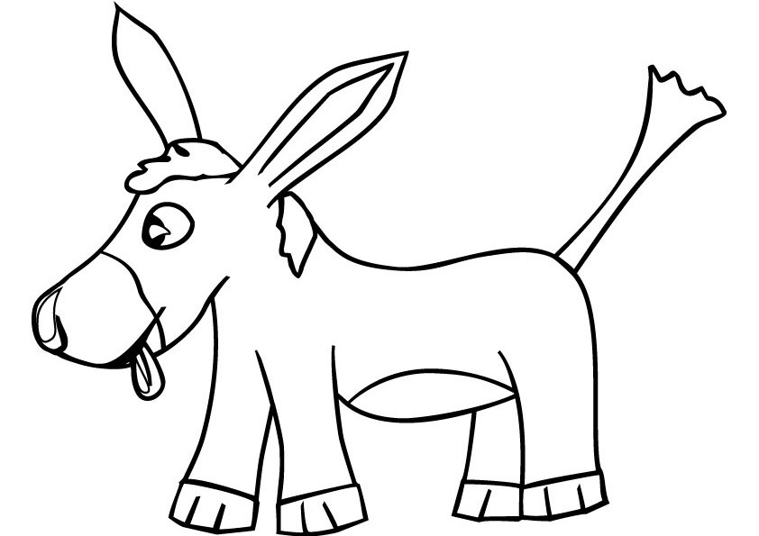 Dibujo para colorear: Burro (Animales) #491 - Dibujos para Colorear e Imprimir Gratis