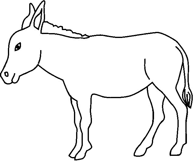 Dibujo para colorear: Burro (Animales) #497 - Dibujos para colorear