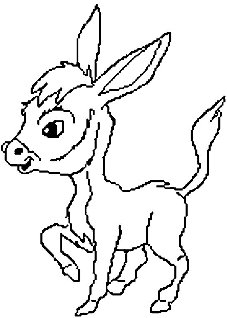 Dibujo para colorear: Burro (Animales) #525 - Dibujos para colorear