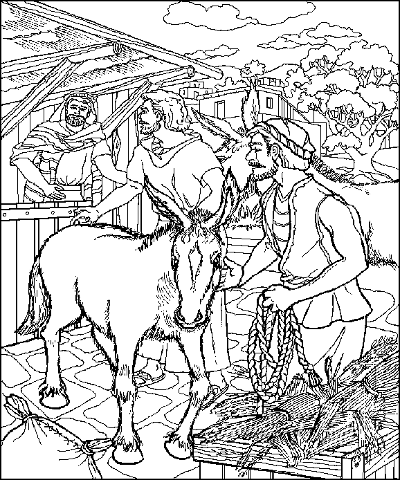 Dibujo para colorear: Burro (Animales) #534 - Dibujos para colorear