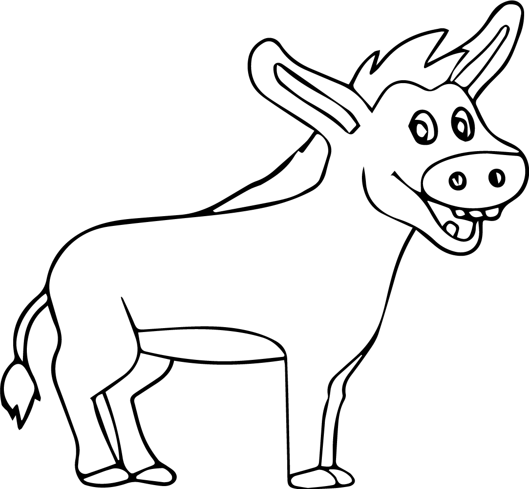 Dibujo para colorear: Burro (Animales) #568 - Dibujos para colorear