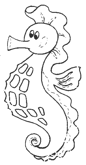 Dibujo para colorear: Caballito de mar (Animales) #18649 - Dibujos para Colorear e Imprimir Gratis