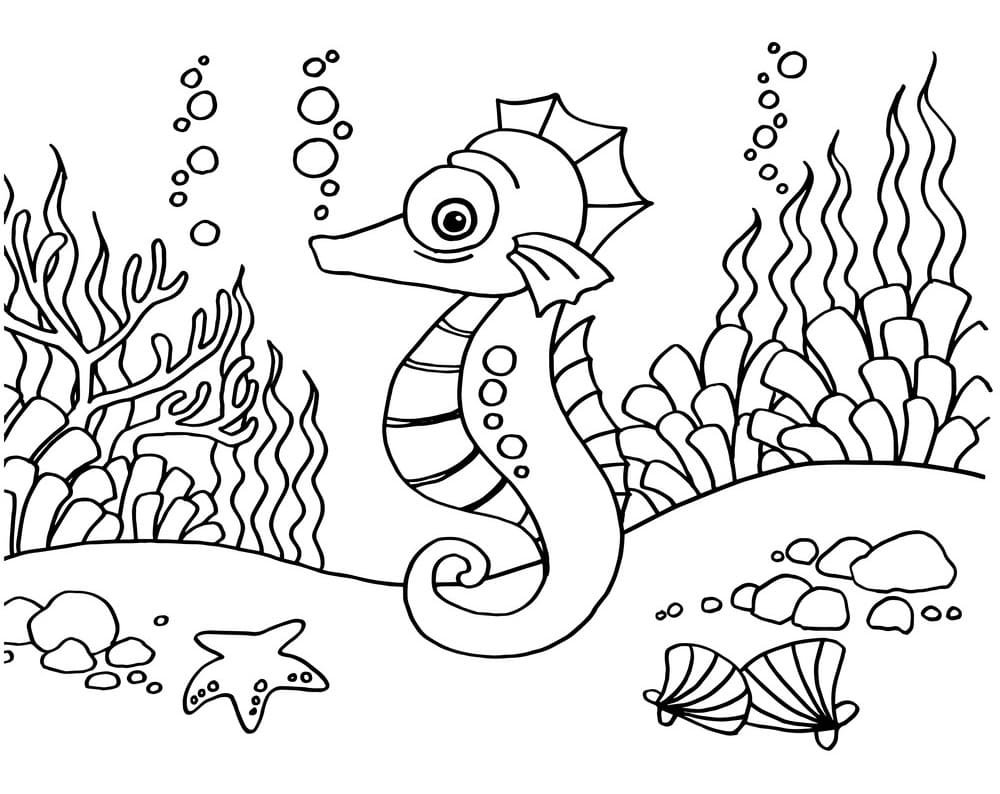 Dibujo gratuito Caballito de Mar #187414 de la coleccion Animales para imprimir