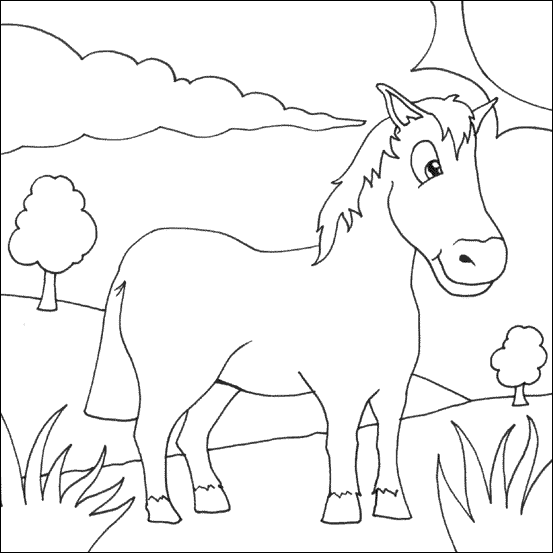 Dibujo para colorear: Caballo (Animales) #2220 - Dibujos para colorear