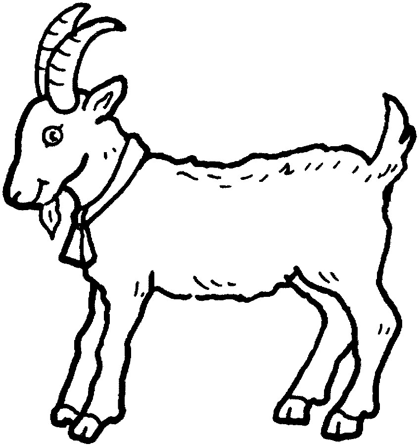 Dibujo para colorear: Cabra (Animales) #2361 - Dibujos para colorear