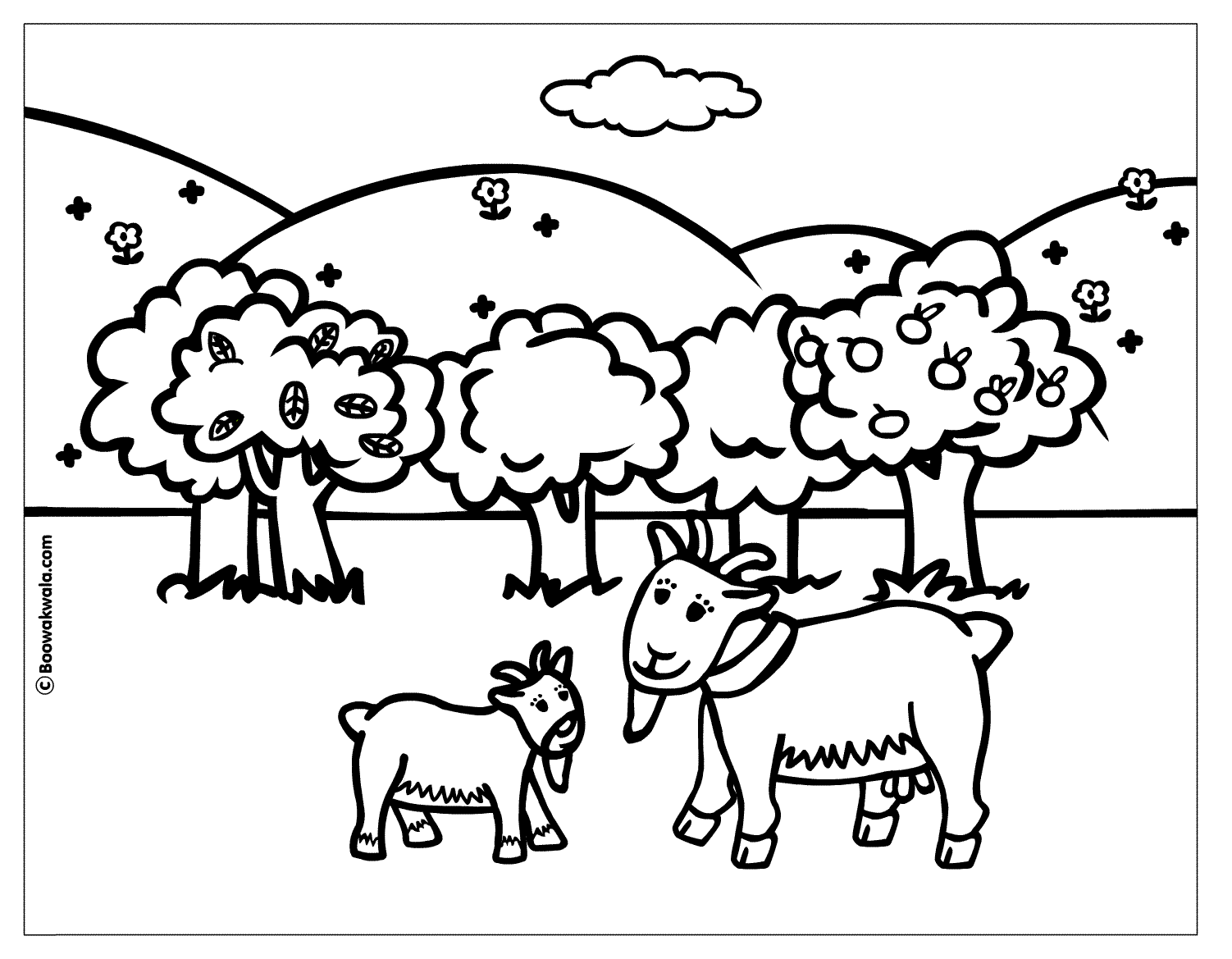 Dibujo para colorear: Cabra (Animales) #2404 - Dibujos para colorear