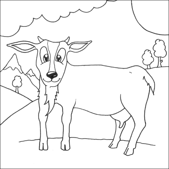 Dibujo para colorear: Cabra (Animales) #2421 - Dibujos para colorear