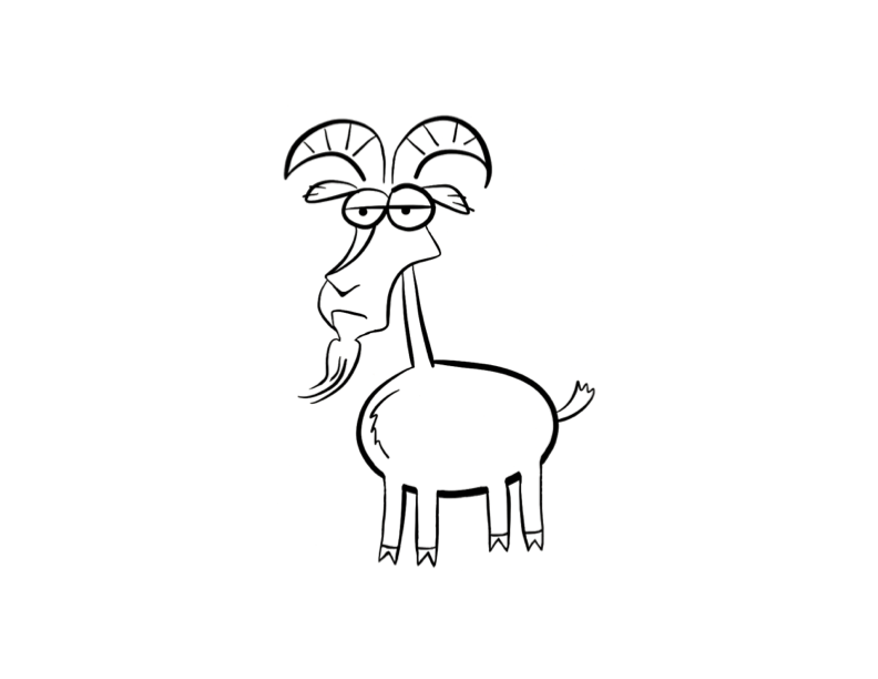 Dibujo para colorear: Cabra (Animales) #2471 - Dibujos para colorear