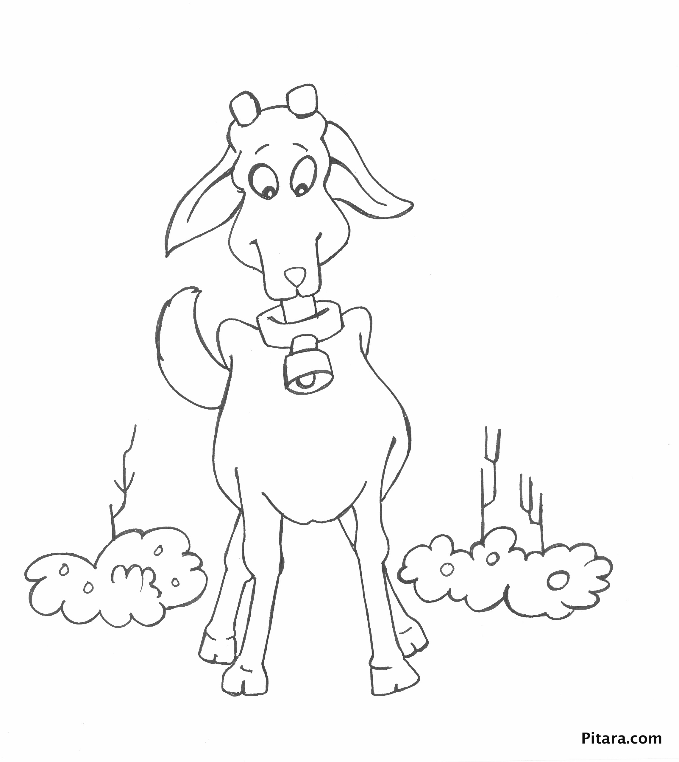 Dibujo para colorear: Cabra (Animales) #2490 - Dibujos para colorear