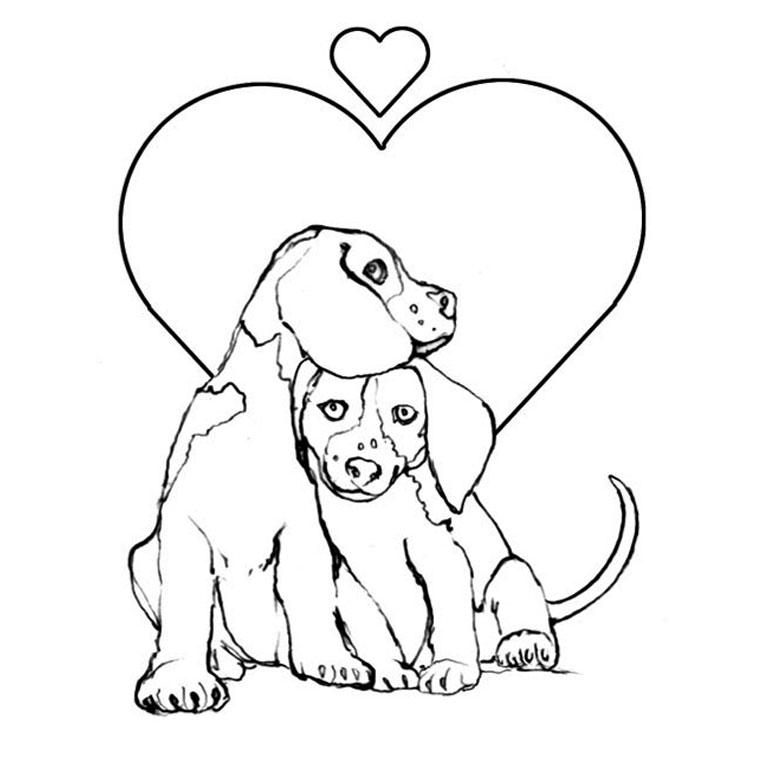 Dibujo para colorear: Cachorro (Animales) #2900 - Dibujos para colorear
