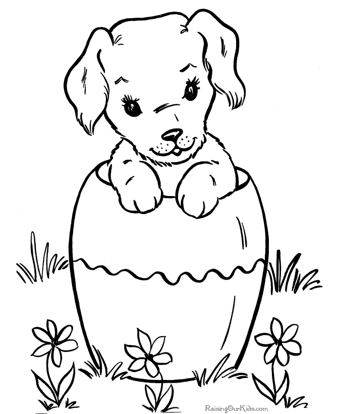 Dibujo para colorear: Cachorro (Animales) #2908 - Dibujos para colorear