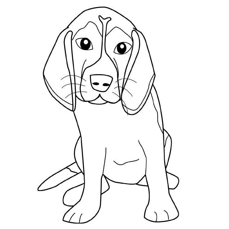 Dibujo para colorear: Cachorro (Animales) #2925 - Dibujos para colorear