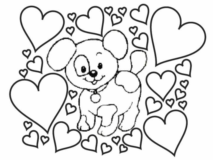 Dibujo para colorear: Cachorro (Animales) #3010 - Dibujos para colorear