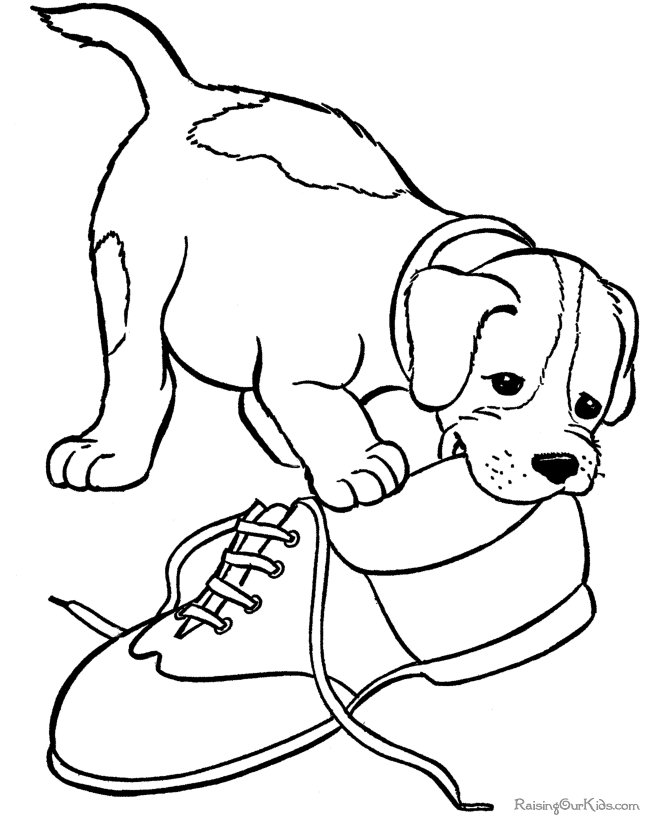 Dibujo para colorear: Cachorro (Animales) #3024 - Dibujos para colorear