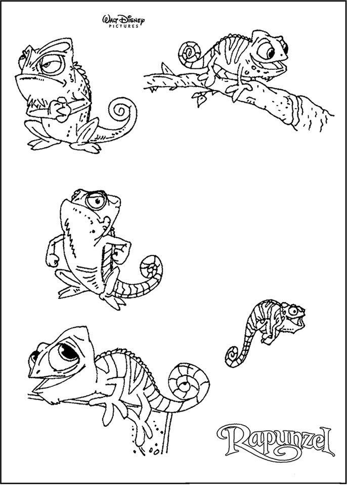 Dibujo para colorear: Camaleón (Animales) #1429 - Dibujos para Colorear e Imprimir Gratis